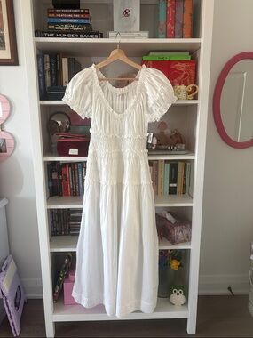 BNWT doen Leanne white poplin cotton dress in size M